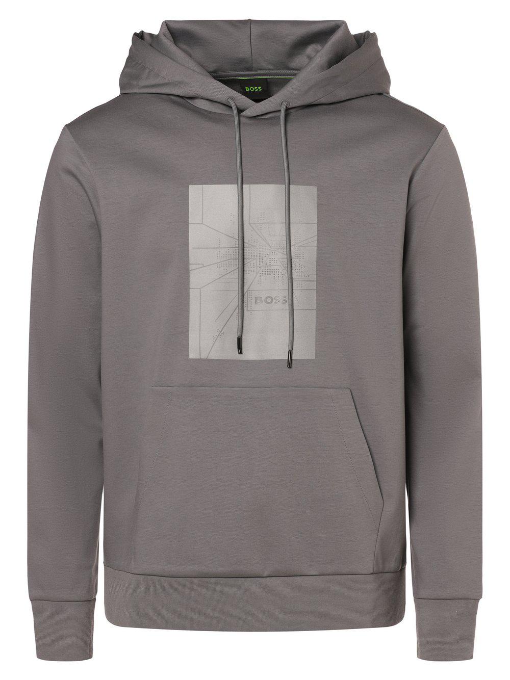 BOSS Green Kapuzenpullover Herren Baumwolle, grau von BOSS Green