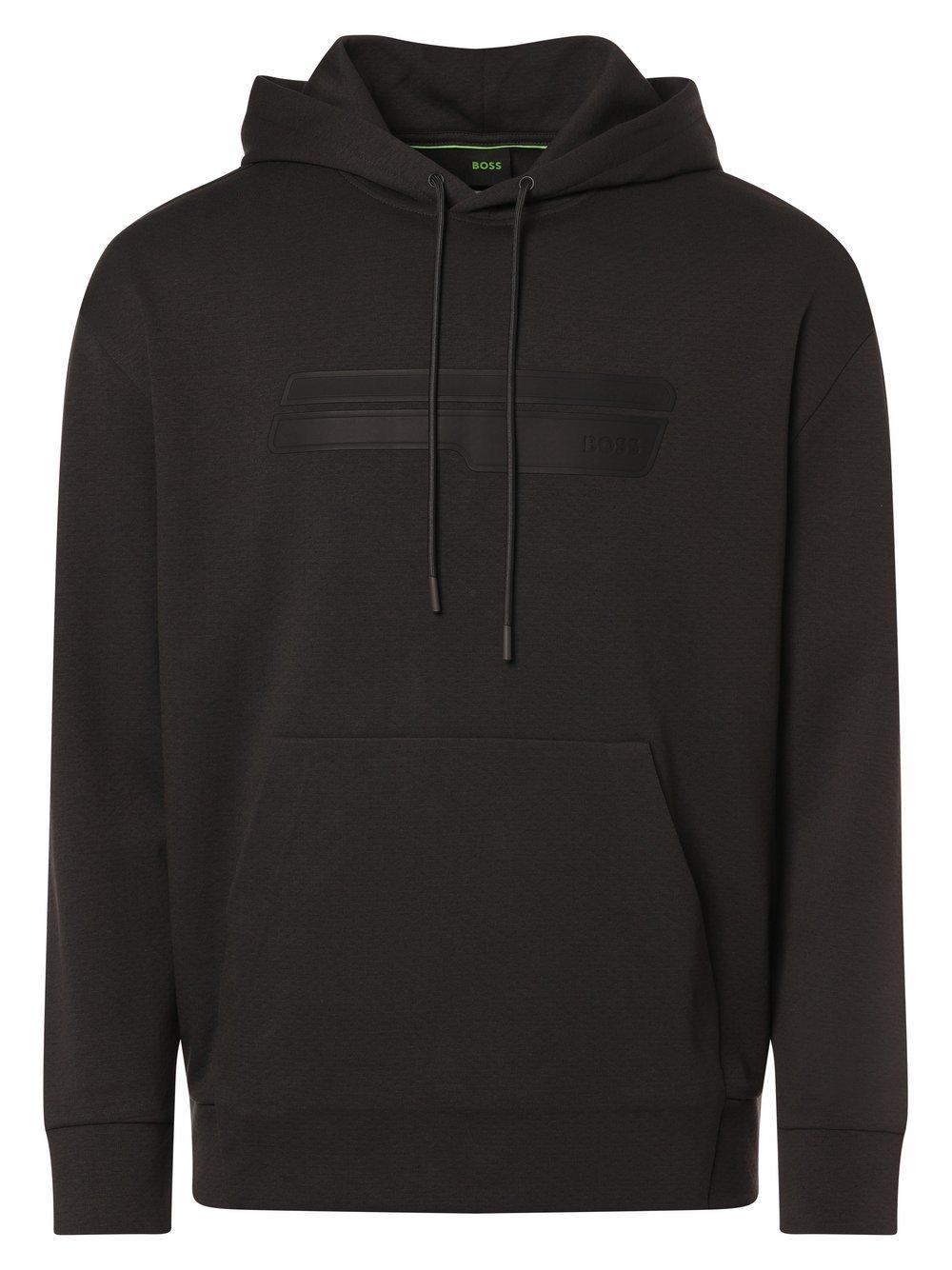 BOSS Green Kapuzenpullover Herren Baumwolle strukturiert, anthrazit von BOSS Green