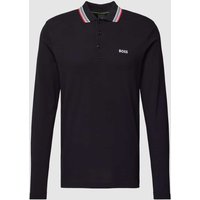 BOSS Green Longsleeve mit Polokragen Modell 'Plisy' in Black, Größe M von BOSS Green