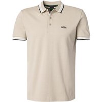 BOSS Green Herren Polo-Shirt beige Baumwoll-Piqué von BOSS Green