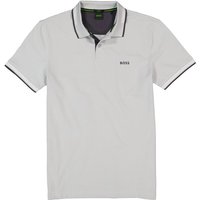 BOSS Green Herren Polo-Shirt grau Baumwoll-Piqué Slim Fit von BOSS Green
