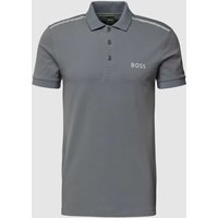 BOSS Green Poloshirt mit Label-Print Modell 'Paule Mirror' in Anthrazit, Größe L von BOSS Green