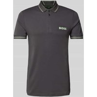 BOSS Green Poloshirt mit Label-Print Modell 'Paule' in Anthrazit, Größe L von BOSS Green