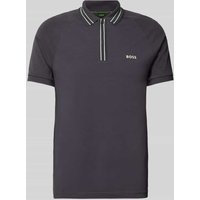 BOSS Green Poloshirt mit Label-Print Modell 'Paule' in Anthrazit, Größe M von BOSS Green