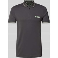 BOSS Green Poloshirt mit Label-Print Modell 'Paule' in Anthrazit, Größe S BOSS Green Poloshirt mit Label-Print Modell 'Paule' in Anthrazit, Größe S von BOSS Green