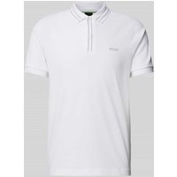 BOSS Green Poloshirt mit Label-Print Modell 'Paule' in Weiss, Größe L von BOSS Green