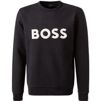 BOSS Green Herren Sweatshirt blau Baumwolle Logo und Motiv von BOSS Green