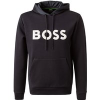 BOSS Green Herren Hoodie blau Baumwolle Logo und Motiv von BOSS Green