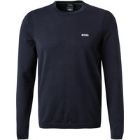 BOSS Green Herren Pullover blau Baumwolle unifarben von BOSS Green