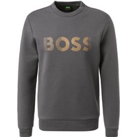 BOSS Green Herren Sweatshirt grau Baumwolle Logo und Motiv von BOSS Green
