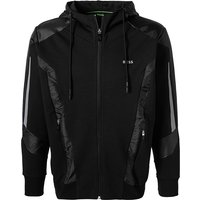 BOSS Green Herren Sweatjacke schwarz Baumwolle unifarben von BOSS Green