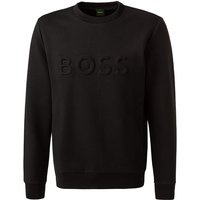 BOSS Green Herren Sweatshirt schwarz Baumwolle Logo und Motiv von BOSS Green