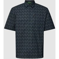 BOSS Green Regular Fit Freizeithemd mit Allover-Print Modell 'Bechno' in Anthrazit, Größe XL von BOSS Green