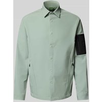 BOSS Green Regular Fit Overshirt mit Druckknopfleiste in Mint, Größe M von BOSS Green