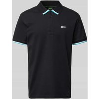 BOSS Green Regular Fit Poloshirt mit Label-Print Modell 'Paddy Lux Heritage' in Black, Größe XL von BOSS Green
