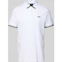 BOSS Green Regular Fit Poloshirt mit Label-Print Modell 'Paddy Lux Heritage' in Weiss, Größe XXL von BOSS Green