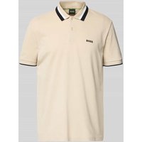 BOSS Green Regular Fit Poloshirt mit Label-Print Modell 'Paddy' in Beige, Größe XL von BOSS Green
