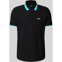 BOSS Green Regular Fit Poloshirt mit Label-Print Modell 'Paddy' in Black, Größe XXL von BOSS Green