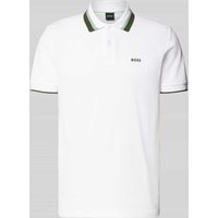 BOSS Green Regular Fit Poloshirt mit Label-Print Modell 'Paddy' in Weiss, Größe XXL von BOSS Green