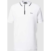 BOSS Green Regular Fit Poloshirt mit Label-Print in Weiss, Größe L von BOSS Green