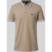 BOSS Green Regular Fit Poloshirt mit Label-Stitching Modell 'PADDY' in Sand, Größe S von BOSS Green