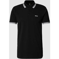 BOSS Green Regular Fit Poloshirt mit Label-Stitching Modell 'Paddy' in Black, Größe L von BOSS Green