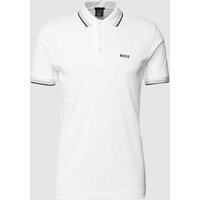 BOSS Green Regular Fit Poloshirt mit Label-Stitching Modell 'Paddy' in Weiss, Größe L von BOSS Green