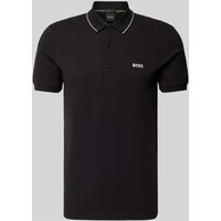 BOSS Green Regular Fit Poloshirt mit Label-Stitching Modell 'Paule' in Black, Größe XXXL von BOSS Green