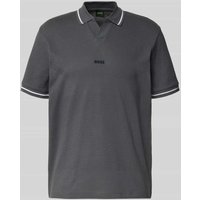 BOSS Green Regular Fit Poloshirt mit Label-Stitching in Dunkelgrau, Größe XXXL BOSS Green Regular Fit Poloshirt mit Label-Stitching in Dunkelgrau, Größe XXXL von BOSS Green