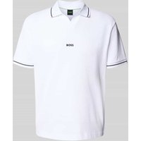 BOSS Green Regular Fit Poloshirt mit Label-Stitching in Weiss, Größe XXL von BOSS Green