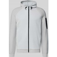 BOSS Green Regular Fit Sweatjacke aus Viskose-Mix Modell 'URBAN COMMUTER' in Hellgrau, Größe XXL von BOSS Green