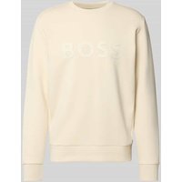 BOSS Green Regular Fit Sweatshirt aus Baumwoll-Mix Modell 'SALBO' in Beige, Größe XXL von BOSS Green
