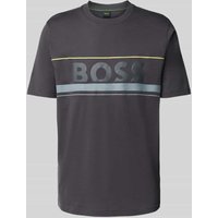BOSS Green Regular Fit T-Shirt aus reiner Baumwolle Modell 'ICONIC ZONE' in Dunkelgrau, Größe XL von BOSS Green