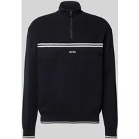 BOSS Green Regular Fit Troyer aus Baumwoll-Mix Modell 'ZONE' in Dunkelblau, Größe XXXL von BOSS Green