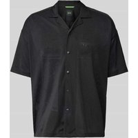 BOSS Green Relaxed Fit Freizeithemd mit Reverskragen Modell 'Balbero' in Black, Größe L von BOSS Green