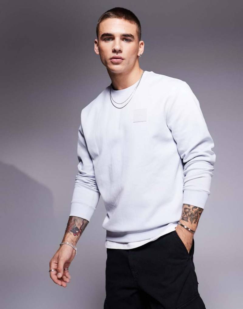 BOSS Green - Salbo DropNeedle - Hellgraues Sweatshirt in regulärer Passform mit Rundhalsausschnitt von BOSS Green