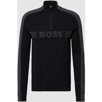 BOSS Green Strickpullover mit Label-Details Modell 'Zirros' in Black, Größe XXL von BOSS Green