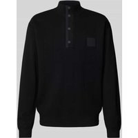 BOSS Green Strickpullover mit Label-Patch Modell 'Drop Needle' in Black, Größe L von BOSS Green
