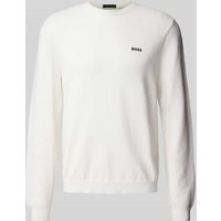 BOSS Green Strickpullover mit Label-Print Modell 'Momentum' in Weiss, Größe XXXL von BOSS Green