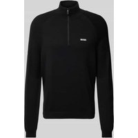 BOSS Green Strickpullover mit Label-Print Modell 'Perform-Max' in Black, Größe XXL von BOSS Green