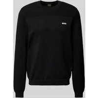 BOSS Green Strickpullover mit Label-Schriftzug Modell 'Momentum' in Black, Größe XXL von BOSS Green
