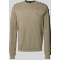 BOSS Green Strickpullover mit gerippten Abschlüssen Modell 'Momentum' in Beige, Größe XXL von BOSS Green