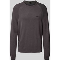 BOSS Green Strickpullover mit gerippten Abschlüssen in Anthrazit, Größe XXL von BOSS Green