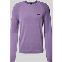 BOSS Green Strickpullover mit gerippten Abschlüssen in Flieder, Größe L BOSS Green Strickpullover mit gerippten Abschlüssen in Flieder, Größe L von BOSS Green