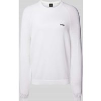 BOSS Green Strickpullover mit gerippten Abschlüssen in Weiss, Größe XXL von BOSS Green