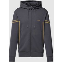 BOSS Green Sweatjacke mit Label-Print Modell 'Saggy' in Anthrazit, Größe S von BOSS Green