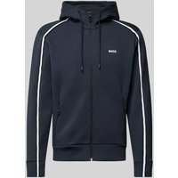 BOSS Green Sweatjacke mit Label-Print Modell 'Saggy' in Dunkelblau, Größe S von BOSS Green