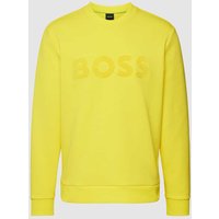 BOSS Green Sweatshirt mit Label-Print Modell 'Salbo' in Gelb, Größe XXL von BOSS Green