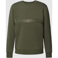 BOSS Green Sweatshirt mit Label-Print Modell 'Salbon' in Oliv, Größe S von BOSS Green