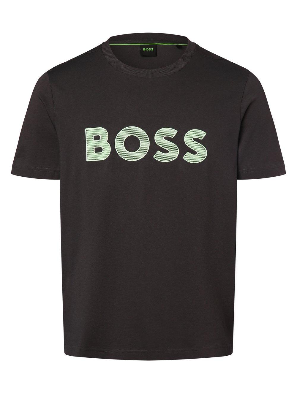 BOSS Green T-Shirt Herren Baumwolle Rundhals bedruckt, anthrazit von BOSS Green